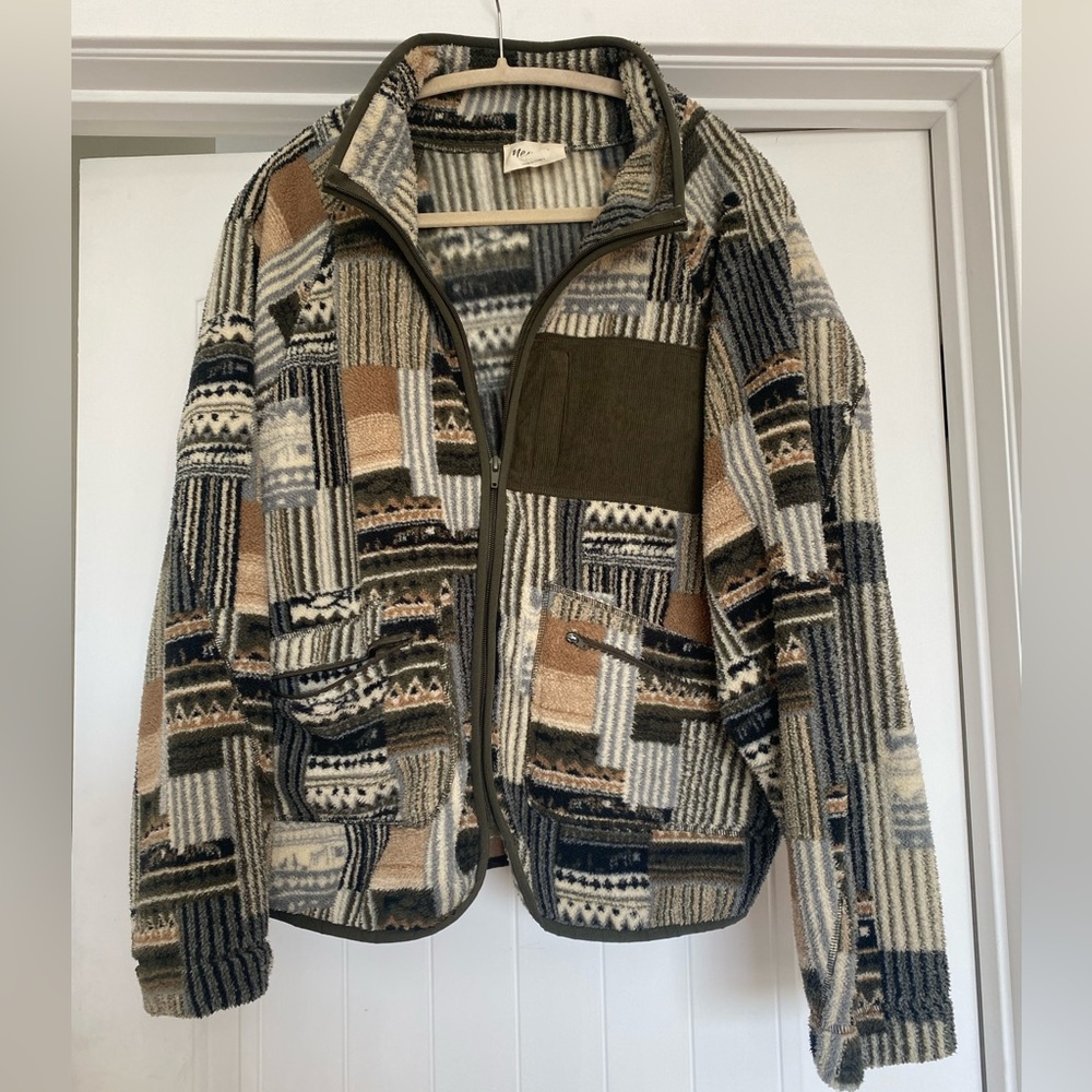 Soft fleece oversized zip up
